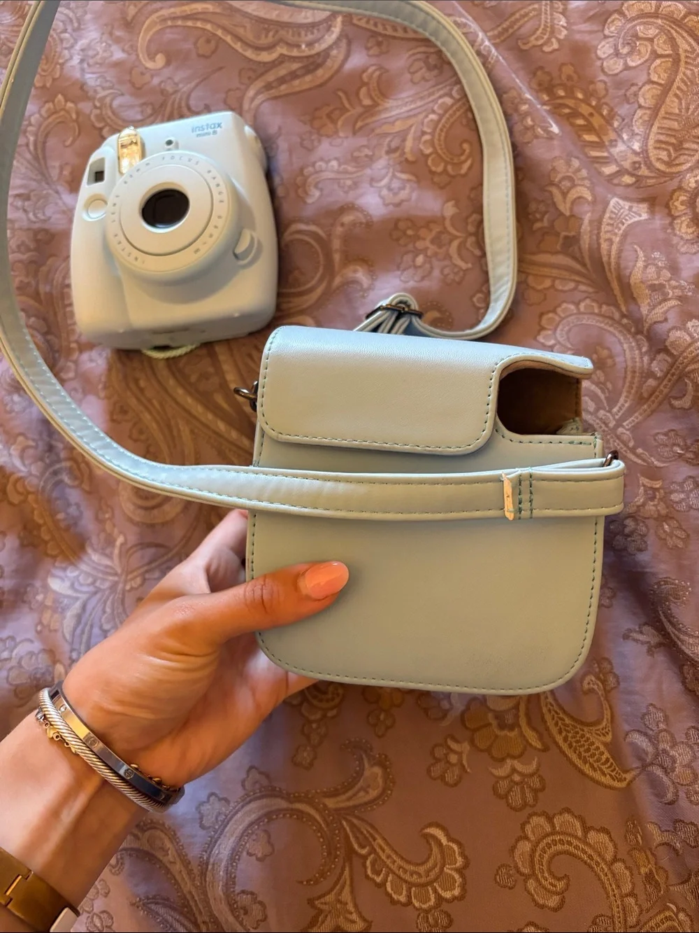 Fujifilm instax mini 8 Instant Camera in light blue with matching case